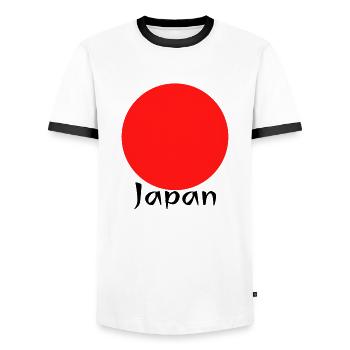 Japan - Männer Kontrast-T-Shirt - Weiß/Schwarz - Vorne - AI Model Female 172 light (172cm) & AI Model Male 178 dark (178cm)