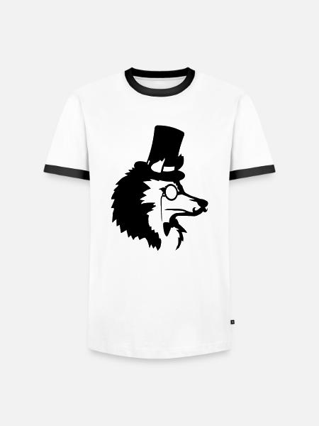 Mr. Wolf Gentlemen Cylinder - Men's Ringer Shirt - white/black