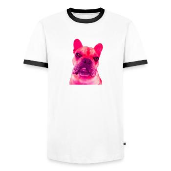 tu veux ma photo cadeau - T-shirt contrasté Homme - blanc/noir - Devant - AI Model Female 172 light (172cm) & AI Model Male 178 dark (178cm)