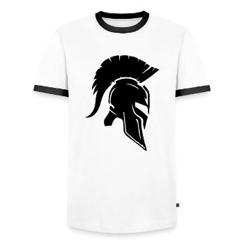 Spartans - Men's Ringer Shirt - white/black - Front - AI Model Female 172 light (172cm) & AI Model Male 178 dark (178cm)