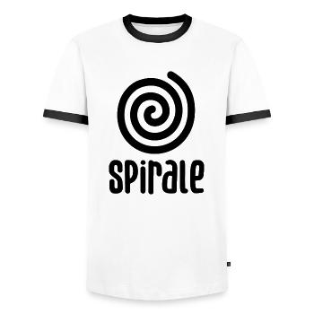 Techno music house spiral gift - Men's Ringer Shirt - white/black - Front - AI Model Female 172 light (172cm) & AI Model Male 178 dark (178cm)