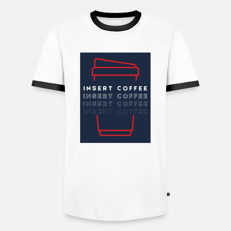 Insert Coffee Cup 2 LRPWBDBT - Männer Kontrast-T-Shirt - Weiß/Schwarz