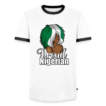 Nigeria Nigerian Africa Flag Pride I Gift - Men's Ringer Shirt - white/black - Front - AI Model Female 172 light (172cm) & AI Model Male 178 dark (178cm)