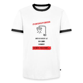 Montag Morgen - Männer Kontrast-T-Shirt - Weiß/Schwarz - Vorne - AI Model Female 172 light (172cm) & AI Model Male 178 dark (178cm)