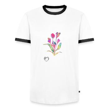 rave killed youth - Männer Kontrast-T-Shirt - Weiß/Schwarz - Vorne - AI Model Female 172 light (172cm) & AI Model Male 178 dark (178cm)