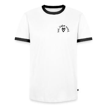 Ich liebe Mich - Männer Kontrast-T-Shirt - Weiß/Schwarz - Vorne - AI Model Female 172 light (172cm) & AI Model Male 178 dark (178cm)