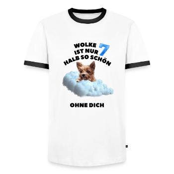 Süßer Hund - Männer Kontrast-T-Shirt - Weiß/Schwarz - Vorne - AI Model Female 172 light (172cm) & AI Model Male 178 dark (178cm)
