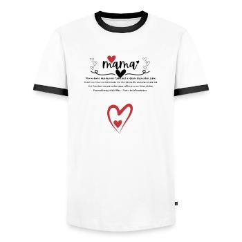 Danke Mama - Männer Kontrast-T-Shirt - Weiß/Schwarz - Vorne - AI Model Female 172 light (172cm) & AI Model Male 178 dark (178cm)