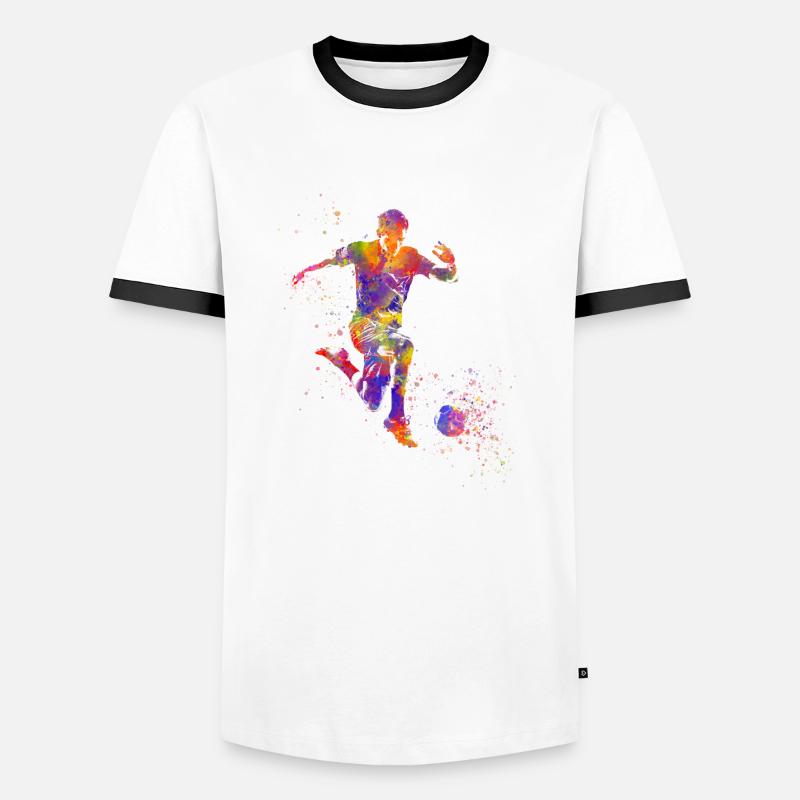 Soccer player - Men's Ringer Shirt - white/black