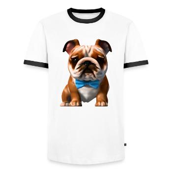 Dog Owners Bulldog Dogs Dog Dog Owners - Men's Ringer Shirt - white/black - Front - AI Model Female 172 light (172cm) & AI Model Male 178 dark (178cm)