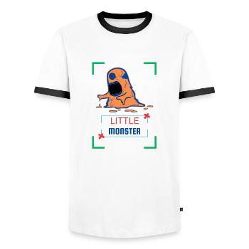 Little Monster - Männer Kontrast-T-Shirt - Weiß/Schwarz - Vorne - AI Model Female 172 light (172cm) & AI Model Male 178 dark (178cm)
