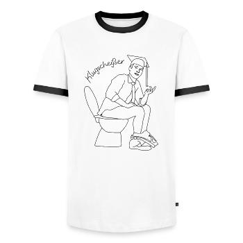 Klugscheisser 5 - T-shirt contrasté Homme - blanc/noir - Devant - AI Model Female 172 light (172cm) & AI Model Male 178 dark (178cm)