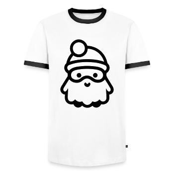 Petit pere noel - T-shirt contrasté Homme - blanc/noir - Devant - AI Model Female 172 light (172cm) & AI Model Male 178 dark (178cm)