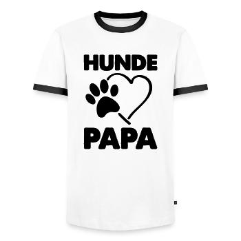 hunde papa - Männer Kontrast-T-Shirt - Weiß/Schwarz - Vorne - AI Model Female 172 light (172cm) & AI Model Male 178 dark (178cm)
