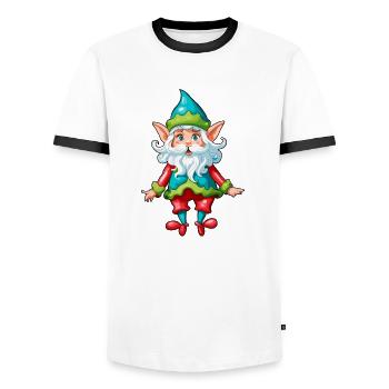 Wichtel / Zwerg / Fee / Weihnachten / Elf - Männer Kontrast-T-Shirt - Weiß/Schwarz - Vorne - AI Model Female 172 light (172cm) & AI Model Male 178 dark (178cm)