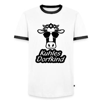 Kuhles Dorfkind - Männer Kontrast-T-Shirt - Weiß/Schwarz - Vorne - AI Model Female 172 light (172cm) & AI Model Male 178 dark (178cm)