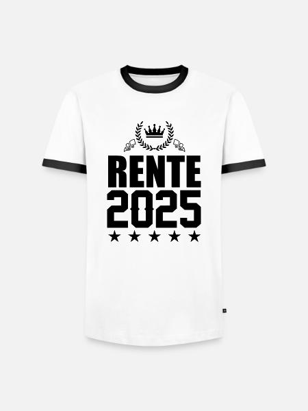 rente 2025 - Männer Kontrast-T-Shirt - Weiß/Schwarz