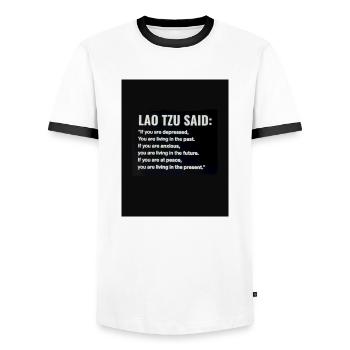 Spruch - Männer Kontrast-T-Shirt - Weiß/Schwarz - Vorne - AI Model Female 172 light (172cm) & AI Model Male 178 dark (178cm)