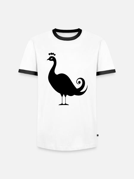 Little Peacock - Men's Ringer Shirt - white/black