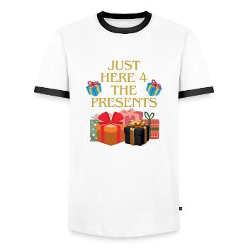 Funny Christmas - Funny Birthday - T-Shirt - Men's Ringer Shirt - white/black - Front - AI Model Female 172 light (172cm) & AI Model Male 178 dark (178cm)