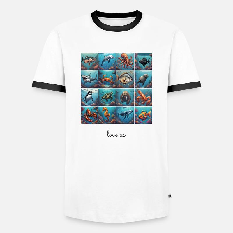 Liebe uns Collage 3 - Männer Kontrast-T-Shirt - Weiß/Schwarz