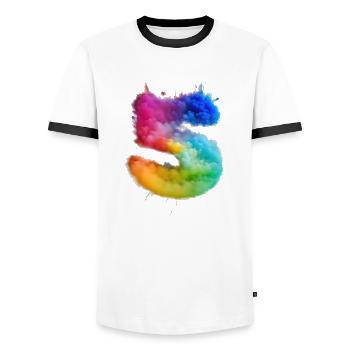 Birthday birthday party birthday gift born - Men's Ringer Shirt - white/black - Front - AI Model Female 172 light (172cm) & AI Model Male 178 dark (178cm)