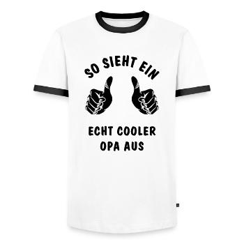 cooler opa - Männer Kontrast-T-Shirt - Weiß/Schwarz - Vorne - AI Model Female 172 light (172cm) & AI Model Male 178 dark (178cm)