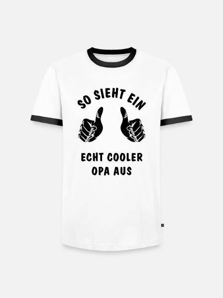 cooler opa - Männer Kontrast-T-Shirt - Weiß/Schwarz