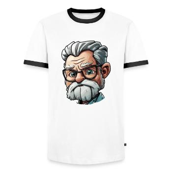 Médecin / professionnel de la santé / médecin / profession / spécialiste - T-shirt contrasté Homme - blanc/noir - Devant - AI Model Female 172 light (172cm) & AI Model Male 178 dark (178cm)
