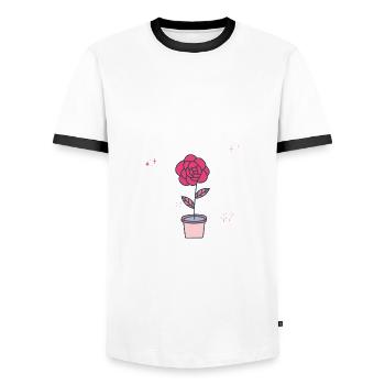 Merci de m’avoir aidé à grandir -cadeau nounou - T-shirt contrasté Homme - blanc/noir - Devant - AI Model Female 172 light (172cm) & AI Model Male 178 dark (178cm)