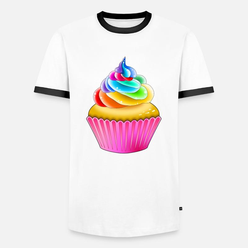 Rainbow Muffin - Men's Ringer Shirt - white/black