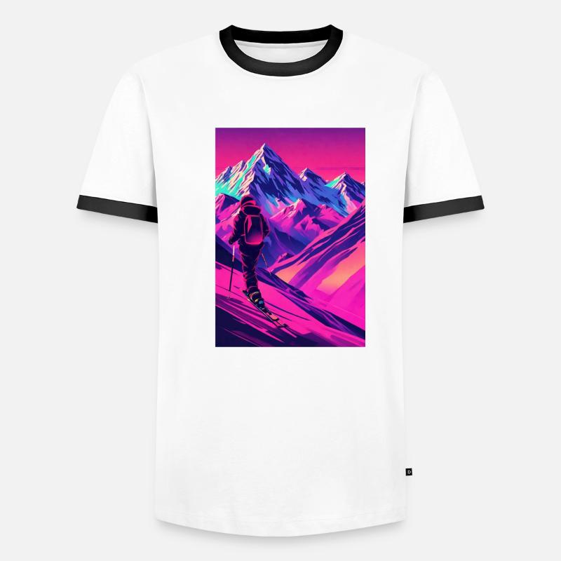 Skiing - Men's Ringer Shirt - white/black