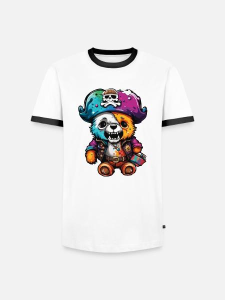 Teddybär / Kuscheltier / Stofftier / Geschenkidee - Männer Kontrast-T-Shirt - Weiß/Schwarz