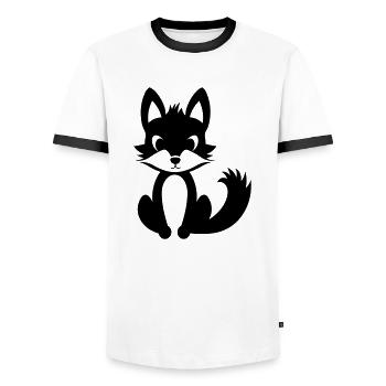 Renard - T-shirt contrasté Homme - blanc/noir - Devant - AI Model Female 172 light (172cm) & AI Model Male 178 dark (178cm)