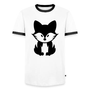 Renard - T-shirt contrasté Homme - blanc/noir - Devant - AI Model Female 172 light (172cm) & AI Model Male 178 dark (178cm)