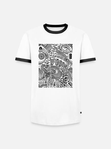 Graphic - Men's Ringer Shirt - white/black