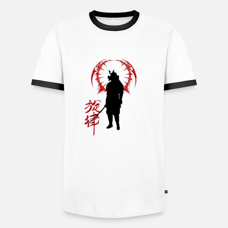 samurai - Men's Ringer Shirt - white/black