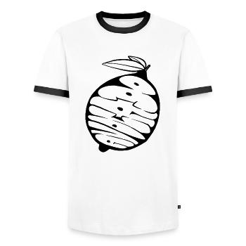 Avocat-Citron Graff (stencil) - T-shirt contrasté Homme - blanc/noir - Devant - AI Model Female 172 light (172cm) & AI Model Male 178 dark (178cm)