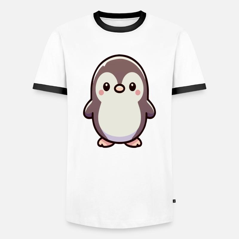 Penguin - Men's Ringer Shirt - white/black