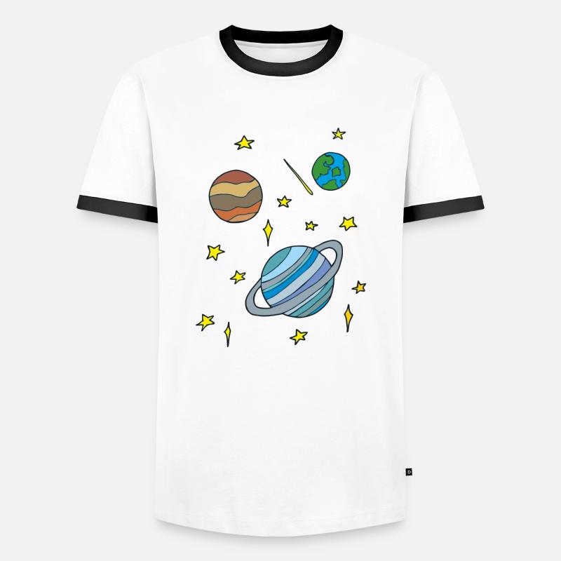 galaxy - Männer Kontrast-T-Shirt - Weiß/Schwarz