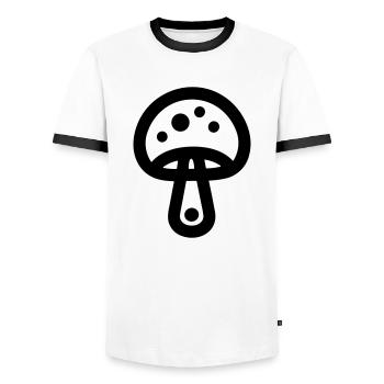 Champignon - T-shirt contrasté Homme - blanc/noir - Devant - AI Model Female 172 light (172cm) & AI Model Male 178 dark (178cm)