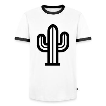 Kaktus - Männer Kontrast-T-Shirt - Weiß/Schwarz - Vorne - AI Model Female 172 light (172cm) & AI Model Male 178 dark (178cm)