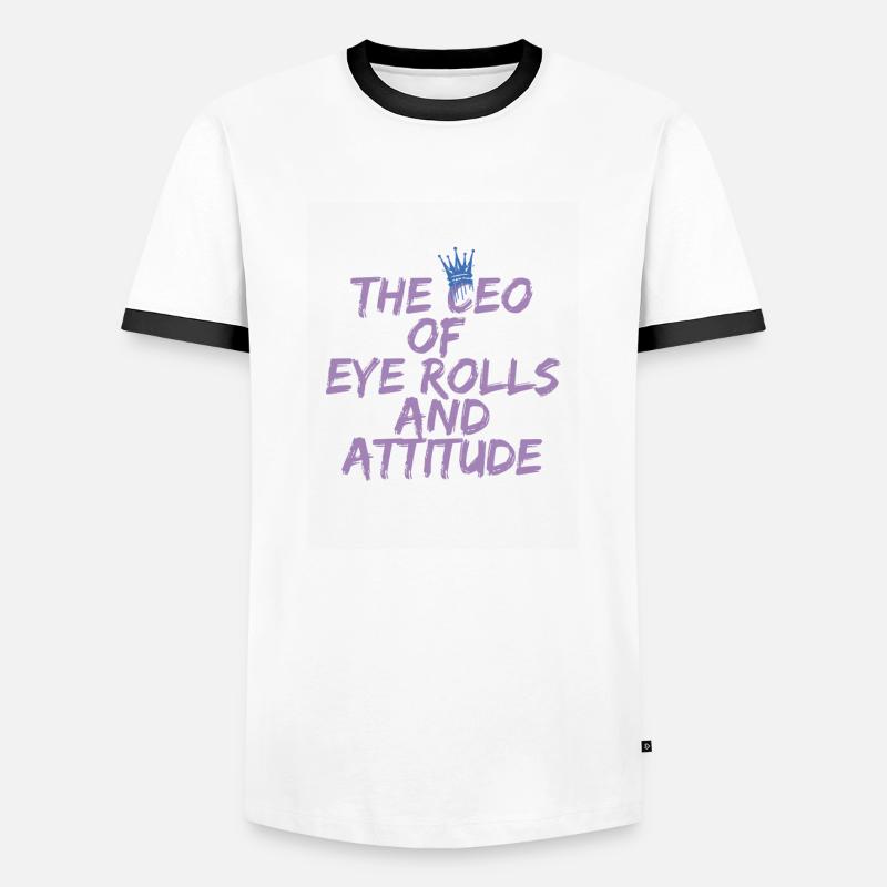 Geschäftsführer von Eye Roll - Männer Kontrast-T-Shirt - Weiß/Schwarz