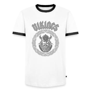 Vikings - Männer Kontrast-T-Shirt - Weiß/Schwarz - Vorne - AI Model Female 172 light (172cm) & AI Model Male 178 dark (178cm)