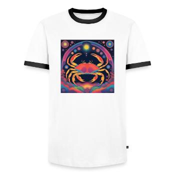 Krebs Sterne Astrologie Geschenk - Männer Kontrast-T-Shirt - Weiß/Schwarz - Vorne - AI Model Female 172 light (172cm) & AI Model Male 178 dark (178cm)