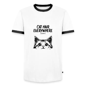 Lips Mouth Kiss Gift - Men's Ringer Shirt - white/black - Front - AI Model Female 172 light (172cm) & AI Model Male 178 dark (178cm)