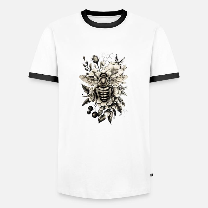 Biene Honig Imker Geschenk - Männer Kontrast-T-Shirt - Weiß/Schwarz
