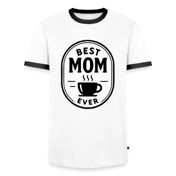 Beste Mama aller Zeiten - Männer Kontrast-T-Shirt - Weiß/Schwarz - Vorne - AI Model Female 172 light (172cm) & AI Model Male 178 dark (178cm)