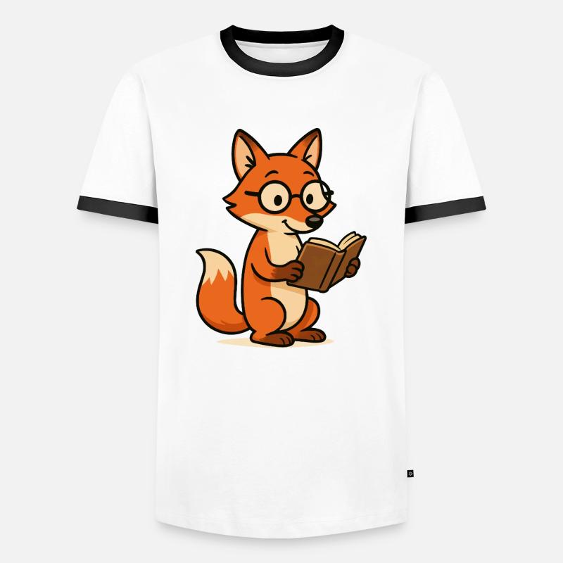 fuchs schlaufuchs - Männer Kontrast-T-Shirt - Weiß/Schwarz