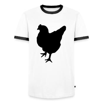 chicken - Männer Kontrast-T-Shirt - Weiß/Schwarz - Vorne - AI Model Female 172 light (172cm) & AI Model Male 178 dark (178cm)